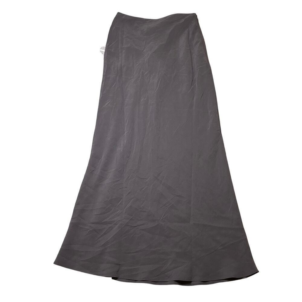 Topshop Twist Maxi Skirt Gray Low Rise Side Slit Size 4 - Picture 3 of 7